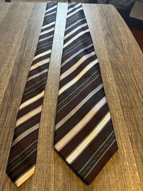Alexander Julian Burgundy Stripe Tie with Gray and Cream Accents